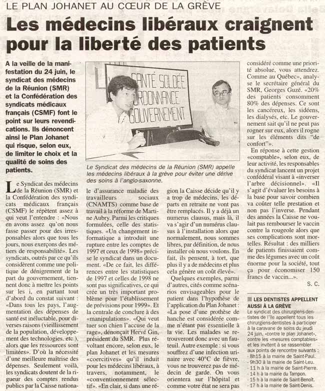 Le journal de l'�le de La R�union 23/06/99