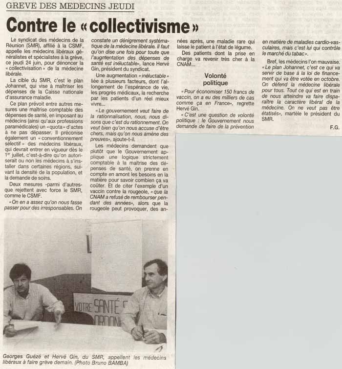 Le Quotidien de La R�union 23/06/99